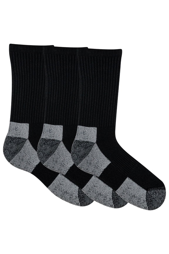 Men's Ultra Cotton Crew Socks Black, 3 Pack