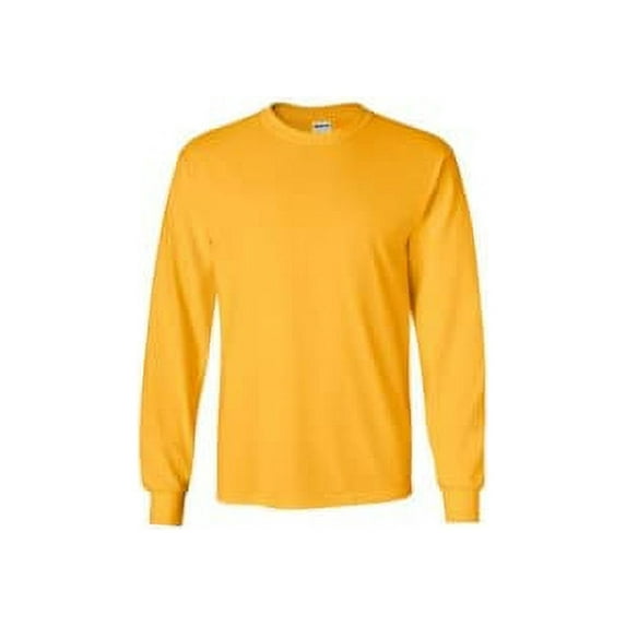 Gildan Men's Ultra Cotton Long Sleeve, Style Shirt G2400, Multipack T Shirt 2-Pack, Gold, X-Large