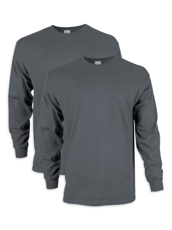 Men's Ultra Cotton Long Sleeve T-Shirt, 2-Pack, up to size 5XL