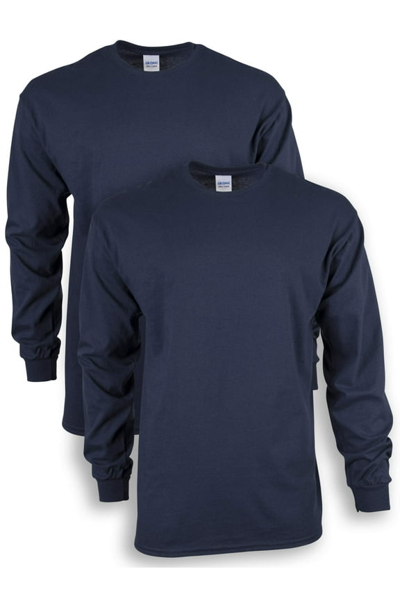 Men's Ultra Cotton Long Sleeve T-Shirt, 2-Pack, up to size 5xl