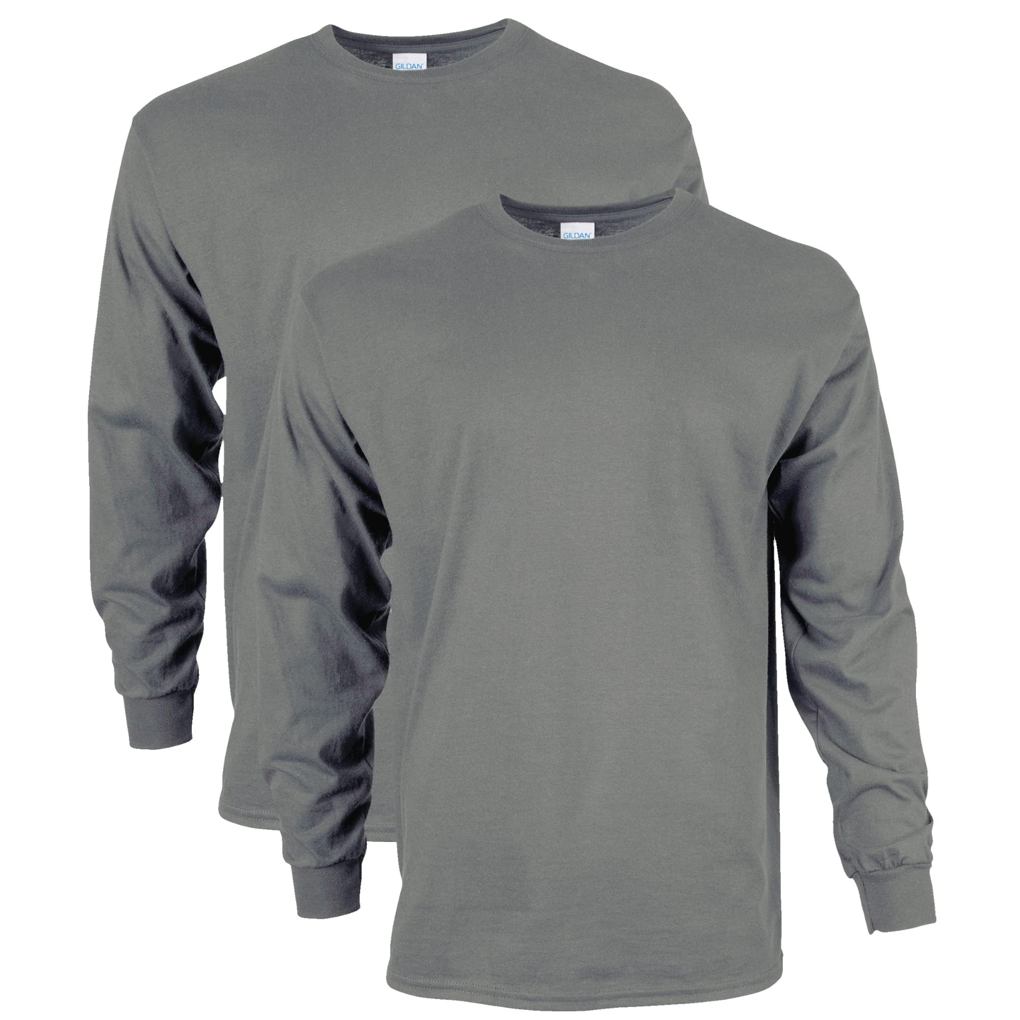 Gildan Men's Ultra Cotton Long Sleeve T-Shirt, Style G2400, Multipack,  Sport Grey 2-Pack, Small