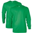 thumbnail image 1 of Gildan Men's Ultra Cotton Long Sleeve T-Shirt, Style G2400, Multipack, Irish Green 2-Pack, Medium, 1 of 1
