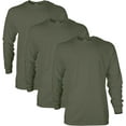 thumbnail image 1 of Gildan Men's Ultra Cotton Long Sleeve T-Shirt, Style G2400, Multipack, Military Green 3-Pack, X-Large, 1 of 6