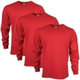 thumbnail image 1 of Gildan Men's Ultra Cotton Long Sleeve T-Shirt, Style G2400, Multipack, Red 3-Pack, Medium, 1 of 1