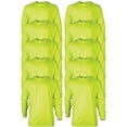 thumbnail image 1 of Gildan Men's Ultra Cotton Long Sleeve T-Shirt, Style G2400, Multipack, Safety Green (10-Pack), Small, 1 of 4