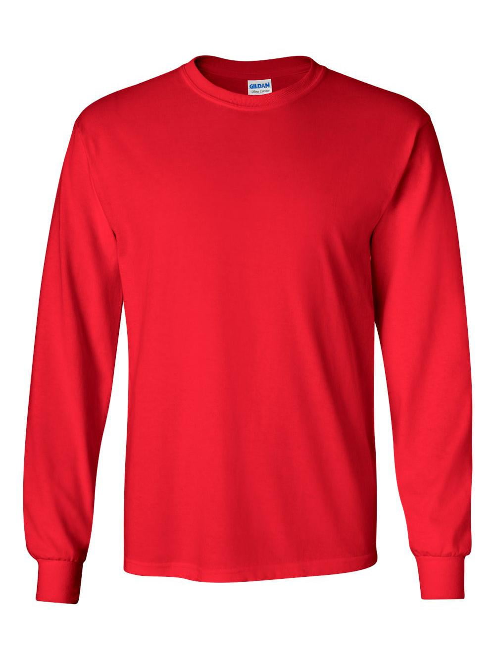 Gildan Men #39 s Ultra Cotton Long Sleeve T Shirt 100% Preshrunk Crewneck