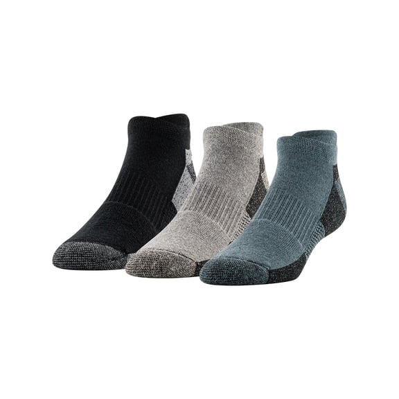 Gildan Men's Ultra Cotton No Show Tab Socks Assorted, 3 Pack