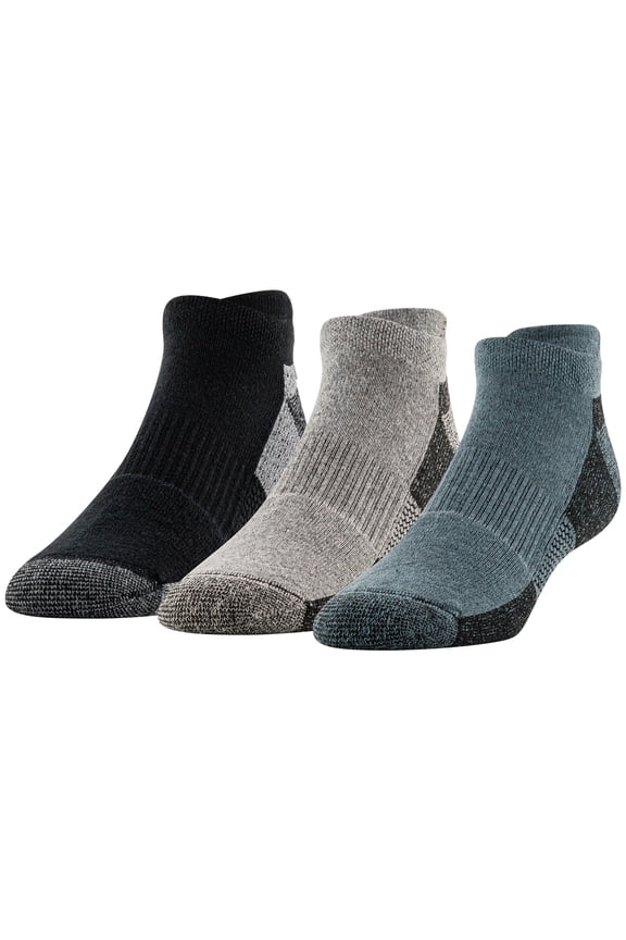Men's Ultra Cotton No Show Tab Socks Assorted, 3 Pack