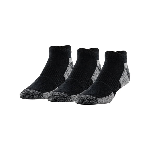 Gildan Men's Ultra Cotton No Show Tab Socks Black, 3 Pack