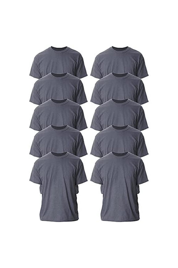 Men's Ultra Cotton T-Shirt, Style G2000, Dark Heather (10-Pack), Small