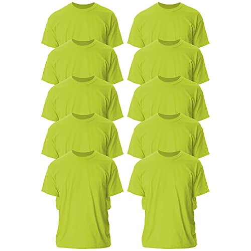 Gildan Men's Ultra Cotton T-Shirt, Style G2000, Safety Green (10