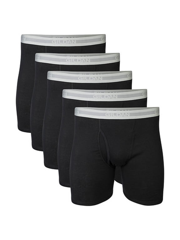 Men's Underwear Boxer Briefs, Multipack, Black (5-pack, Classic Length), X-Large