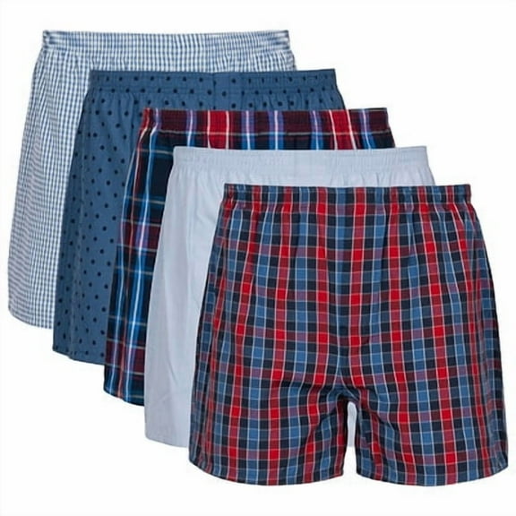 Gildan Men's Underwear Boxers, Multipack, Navy/Red Assorted (5-pack), X-Large
