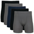 thumbnail image 1 of Gildan Adult Men's Boxer Briefs With Covered Waistband, 5-Pack, Sizes S-2XL, 6" Inseam, 1 of 6