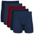 thumbnail image 1 of Gildan Adult Men's Boxer Briefs With Covered Waistband, 5-Pack, Sizes S-2XL, 6" Inseam, 1 of 6