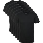 Gildan Mens V-Neck T-Shirts, Multipack, Style G1103, Black 6-pack, Medium