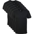 thumbnail image 1 of Gildan Men's V-Neck T-Shirts, Multipack, Style G1103, Black 6-Pack, Large, 1 of 1