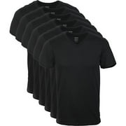 Gildan Men's V-Neck T-Shirts, Multipack, Style G1103, Black (6-pack), Large