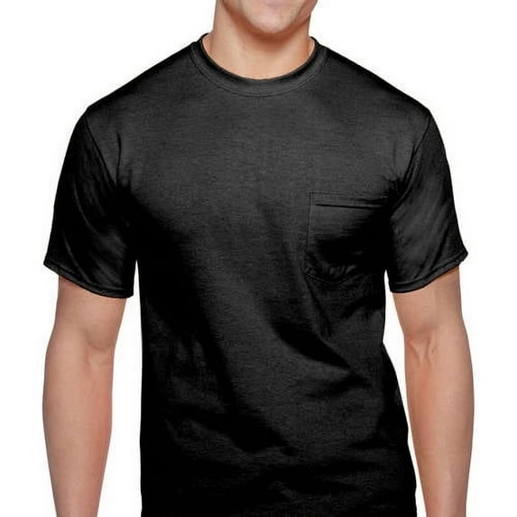 Gildan Men's Workwear Pocket Tee, Black, Large, 2-Pack