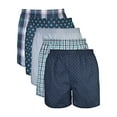 thumbnail image 1 of Gildan Men's Woven Boxer Underwear, 5-Pack, Blue, 2X, 1 of 7