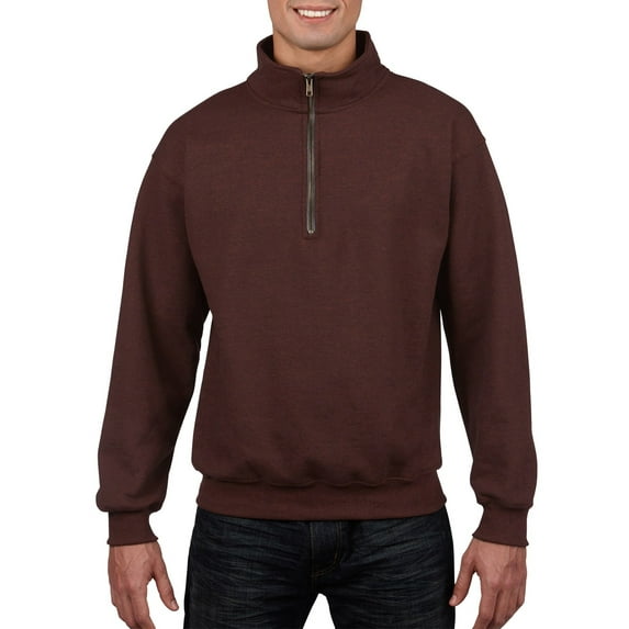 Gildan Men's and Big Men's 1/4 Zip Cotton Cadet Collar Sweatshirt, up to 2XL
