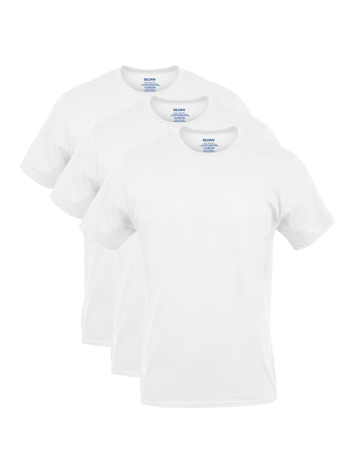 Gildan Mens Cotton Stretch Crewneck Tee Undershirt SM-2X, 3 Pack