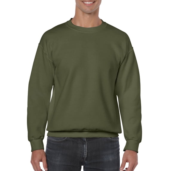 Gildan Mens Heavy Blend Crewneck Sweatshirt, 2XL, Military Green