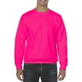 thumbnail image 1 of Gildan Mens Heavy Blend Crewneck Sweatshirt, 2XL, Safety Pink, 1 of 3