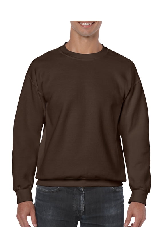 Mens Heavy Blend Crewneck Sweatshirt, 3XL, Dark Chocolate