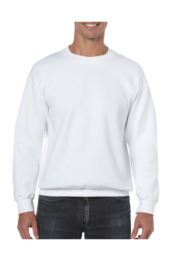 Mens Heavy Blend Crewneck Sweatshirt, 5XL, White