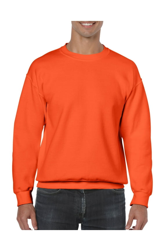Mens Heavy Blend Crewneck Sweatshirt, L, Orange