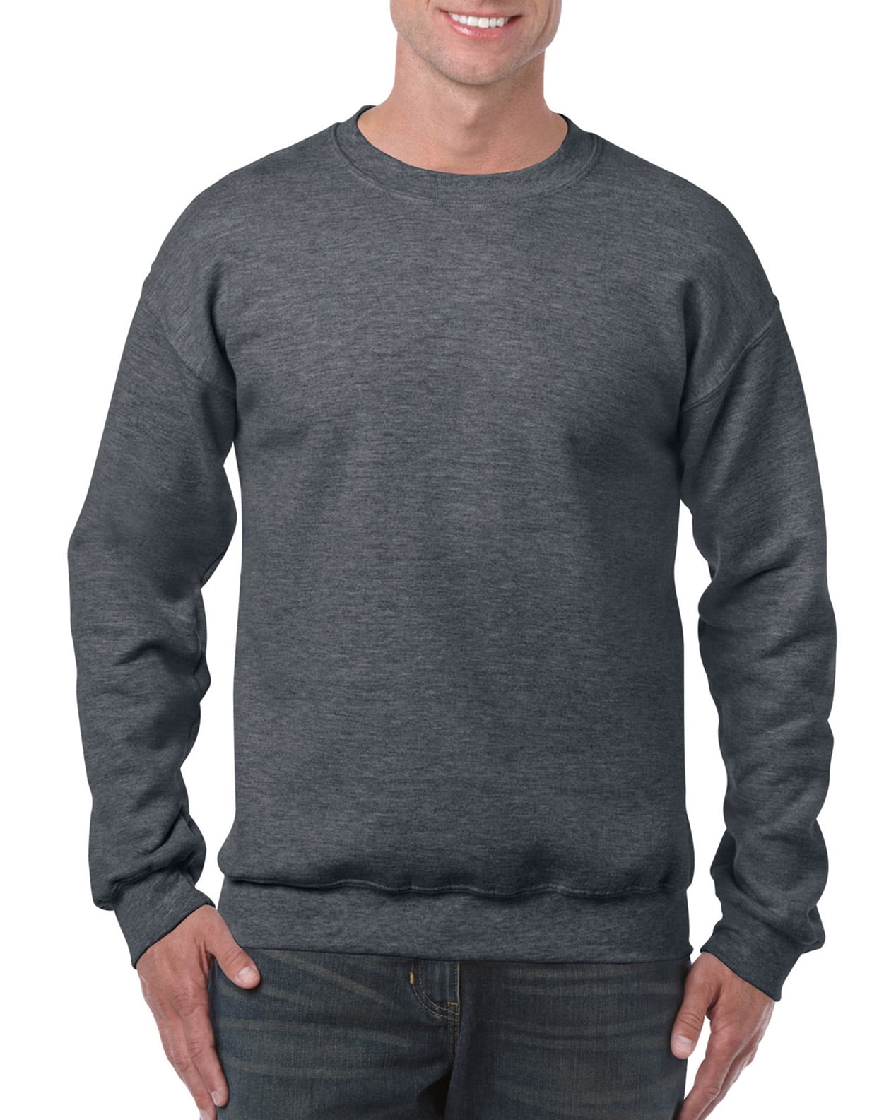 Gildan Mens Heavy Blend Crewneck Sweatshirt, M, Dark Heather 