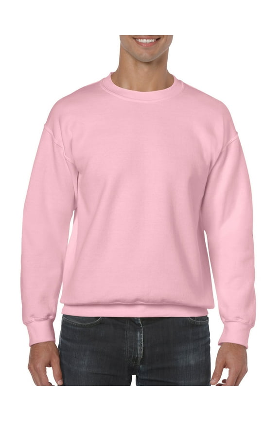 Mens Heavy Blend Crewneck Sweatshirt, S, Light Pink