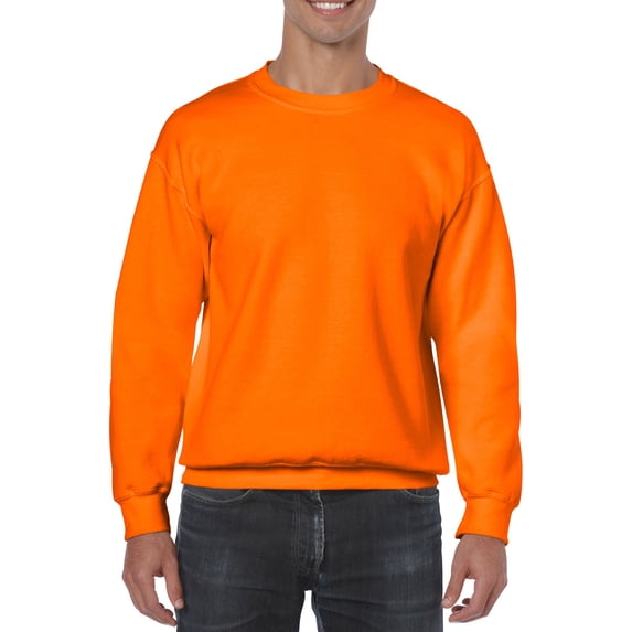 Gildan Mens Heavy Blend Crewneck Sweatshirt, S, Safety Orange