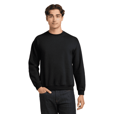 Gildan Mens Heavy Blend Crewneck Sweatshirt Soft Fleece Sweater 8oz 50/50 Cotton/Polyester, Black S