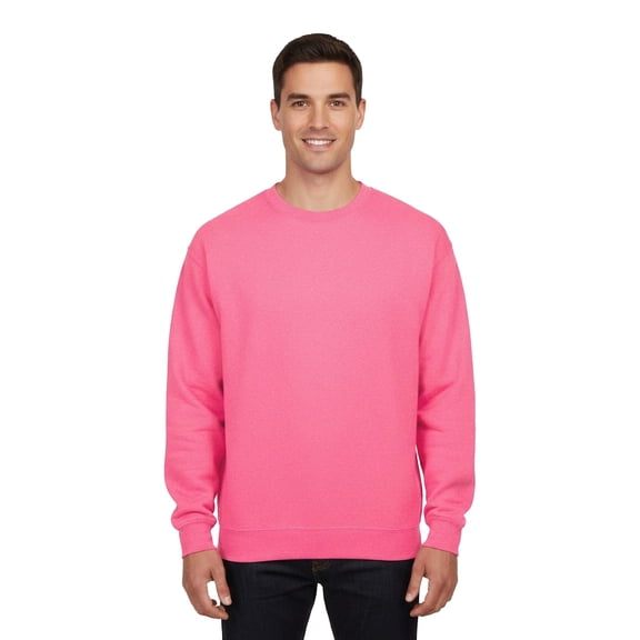 Gildan Mens Heavy Blend Crewneck Sweatshirt Soft Fleece Sweater 8oz 50/50 Cotton/Polyester, Safety Pink L