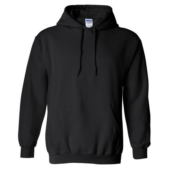 Gildan Mens Heavy Blend Drawcord Hooded Sweatshirt, Black, Large, Style, G185