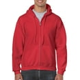thumbnail image 1 of Gildan Mens Heavy Blend Full Zip Hooded Sweatshirt, 2XL, Red, 1 of 9