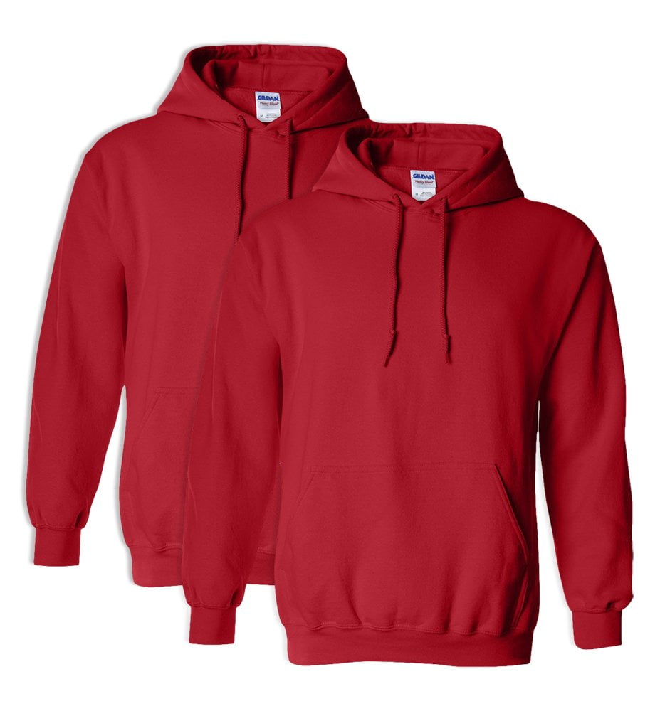 Gildan Mens Heavy Blend Hooded Sweatshirt, 2XL, Cherry Red (Pack