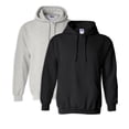 thumbnail image 1 of Gildan Mens Heavy Blend Hooded Sweatshirt, 4XL, Black (Pack of 2) (1 Ash / 1 Black), 1 of 1