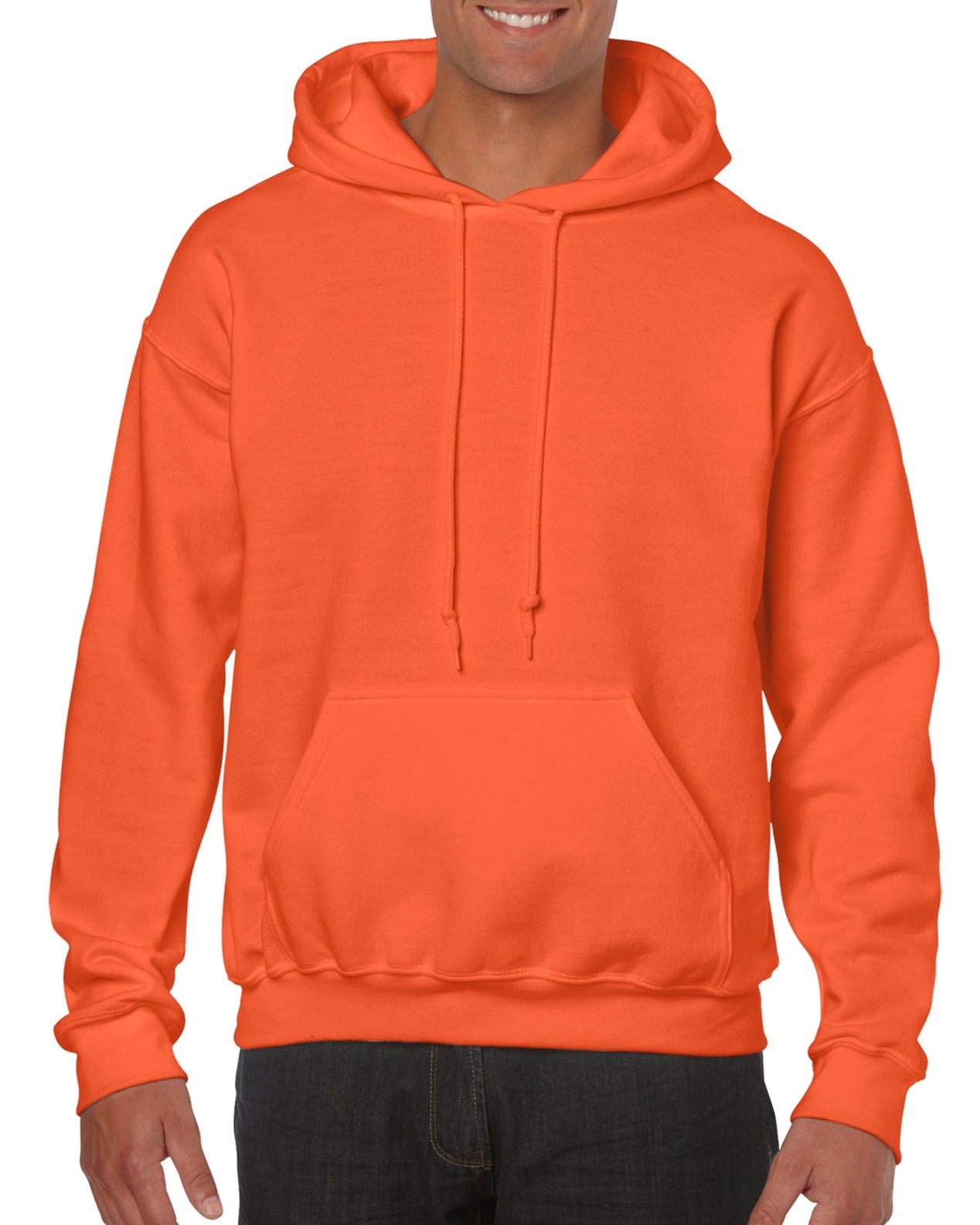 Gildan Men's Heavy Blend Hoodie, 4XL, Safety Orange - Double-Lined Hood, Pouch Pocket - View #7