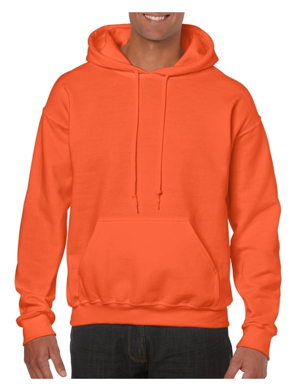 Mens Heavy Blend Hooded Sweatshirt, 4XL, Orange