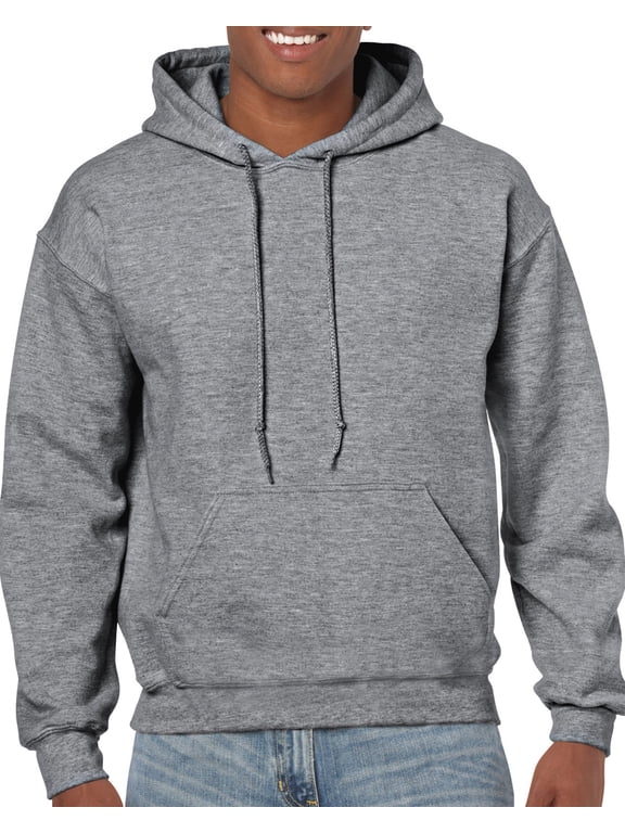 Mens Heavy Blend Hooded Sweatshirt, M, Graphite Heather