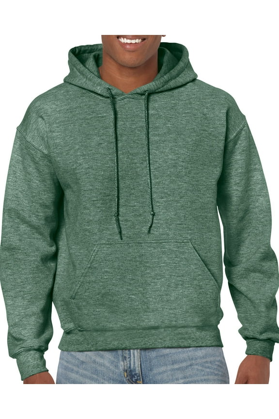 Mens Heavy Blend Hooded Sweatshirt, M, Heather Sport Dark Green