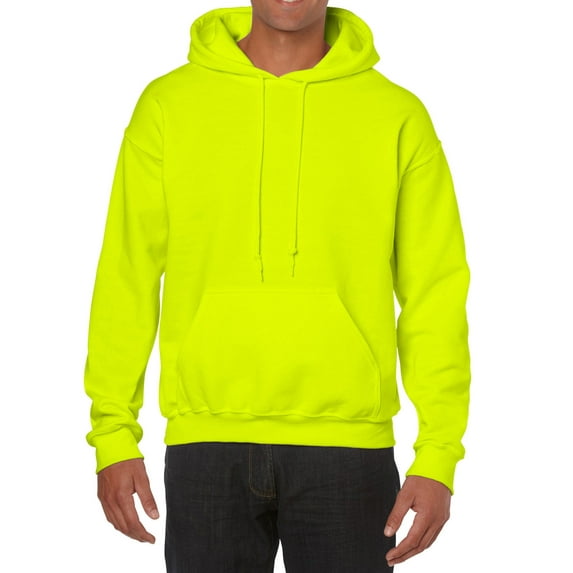 Gildan Mens Heavy Blend Hooded Sweatshirt, M, Safety Green