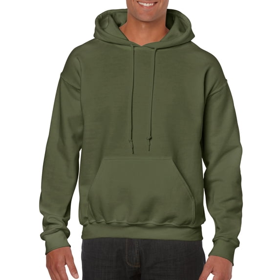 Gildan Mens Heavy Blend Hooded Sweatshirt, S, Military Green