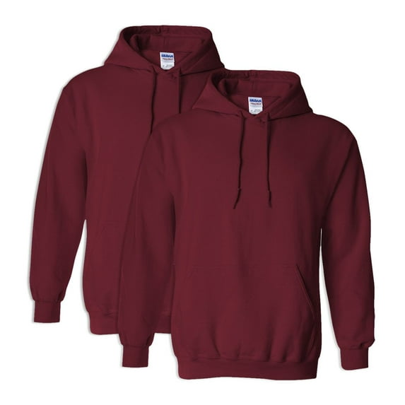 Gildan Mens Heavy Blend Hooded Sweatshirt, XL, Garnet (Pack of 2) 2 Garnet