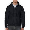 thumbnail image 1 of Gildan Mens Heavy Blend&nbsp;Full Zip Hooded Sweatshirt, 2XL, Black, 1 of 6