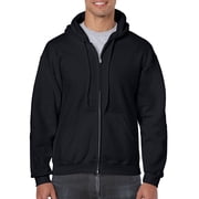 Gildan Mens Heavy Blend Full Zip Hooded Sweatshirt, 2XL, Black