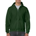 thumbnail image 1 of Gildan Mens Heavy Blend&nbsp;Full Zip Hooded Sweatshirt, L, Forest, 1 of 9